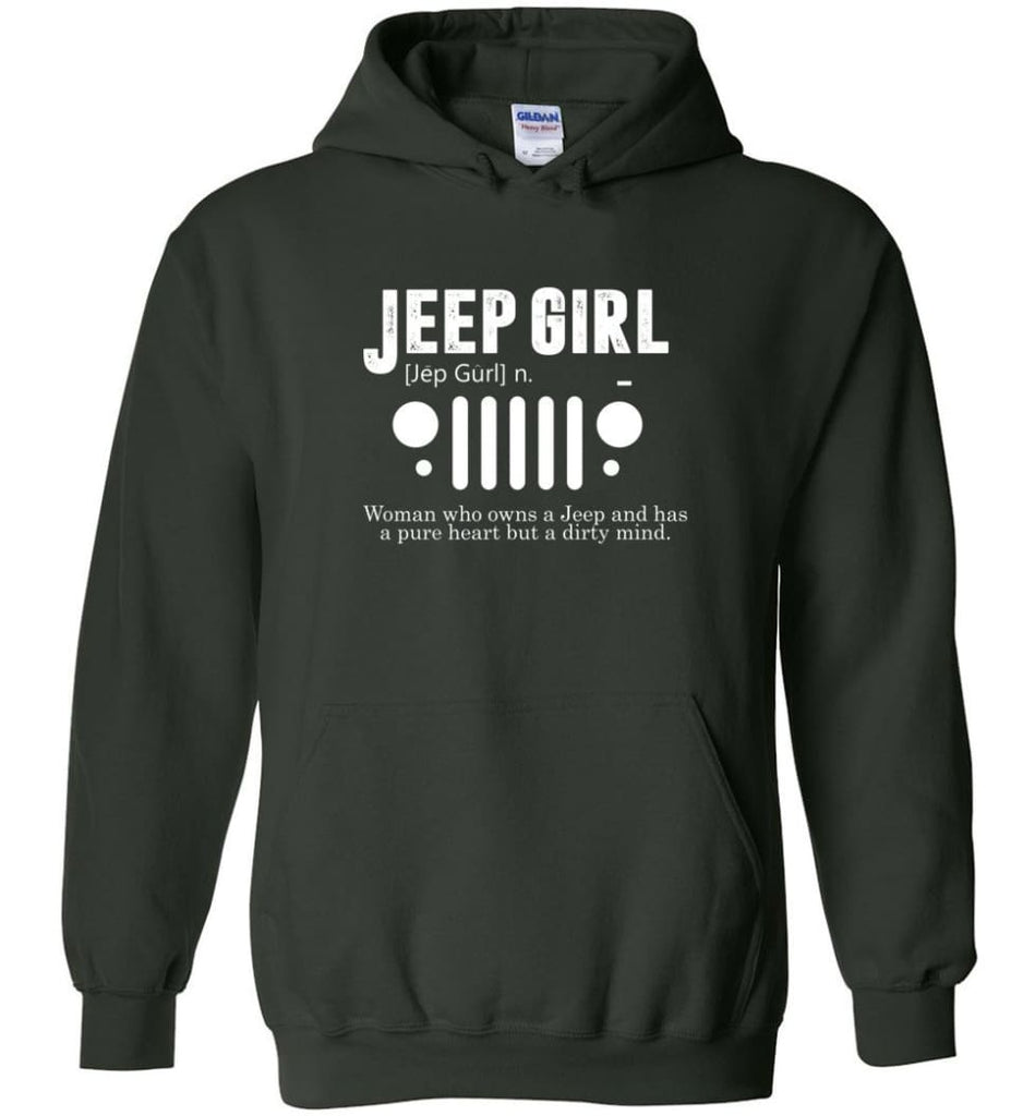 Vintage Jeep Shirt Pure Heart But Dirty Mind Hooded Sweatshirt Jeep Girl Jeep Wife Hoodie - Forest Green / M - Hoodie