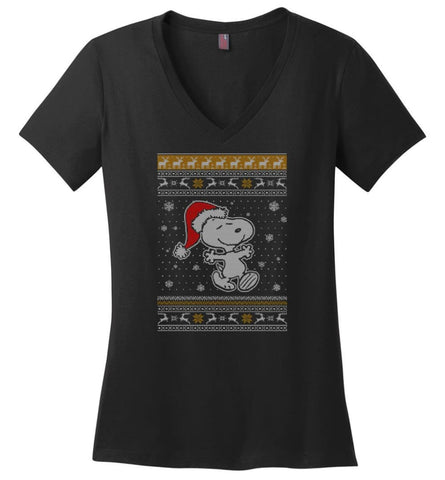 Want A Hug Snoopy Hoodie Sweatshirt Peanuts Snoopy Christmas Sweater Toddler 2017 - Ladies V-Neck - Black / M