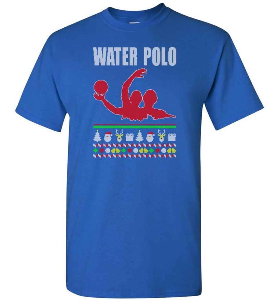 Water Polo Ugly Christmas Sweater - Short Sleeve T-Shirt - Royal / S