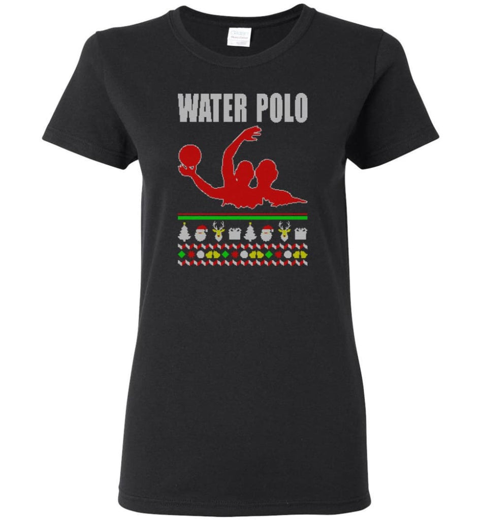 Water Polo Ugly Christmas Sweater Women Tee - Black / M