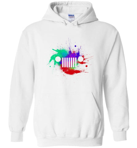Watercolor Jeep Grill - Hoodie - White / M - Hoodie