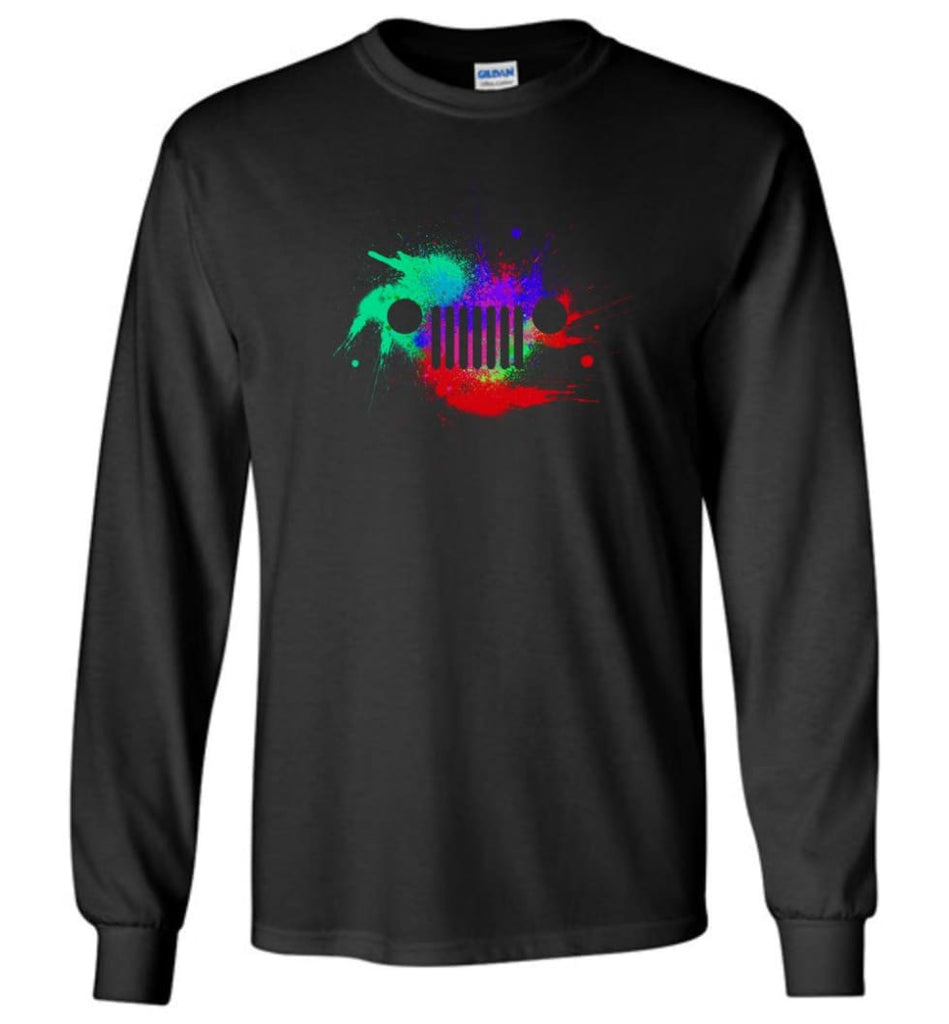 Watercolor Jeep Grill - Long Sleeve - Black / M - Long Sleeve