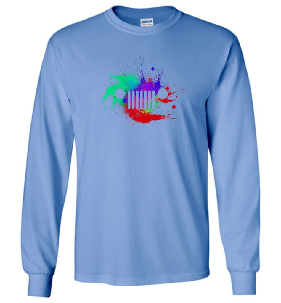 Watercolor Jeep Grill - Long Sleeve - Carolina Blue / M - Long Sleeve
