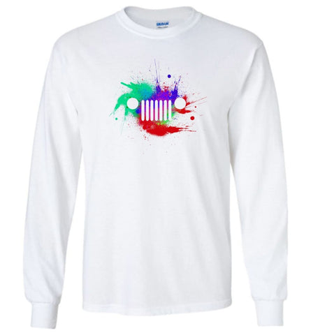 Watercolor Jeep Grill - Long Sleeve - White / M - Long Sleeve