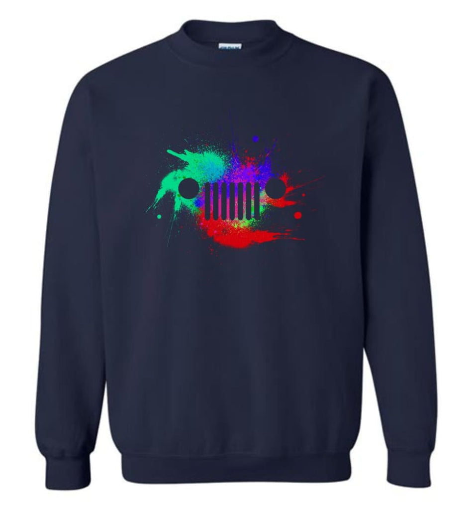 Watercolor Jeep Grill - Sweatshirt - Navy / M - Sweatshirt