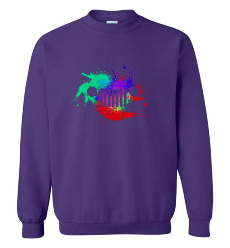 Watercolor Jeep Grill - Sweatshirt - Purple / M - Sweatshirt