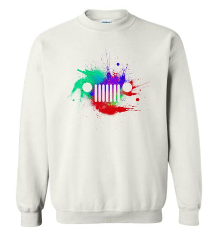 Watercolor Jeep Grill - Sweatshirt - White / M - Sweatshirt