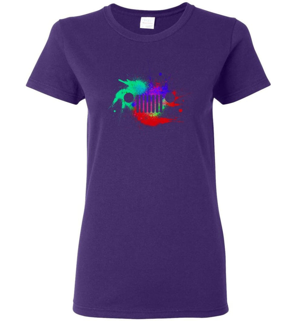 Watercolor Jeep Grill - Women Tee - Purple / M - Women Tee