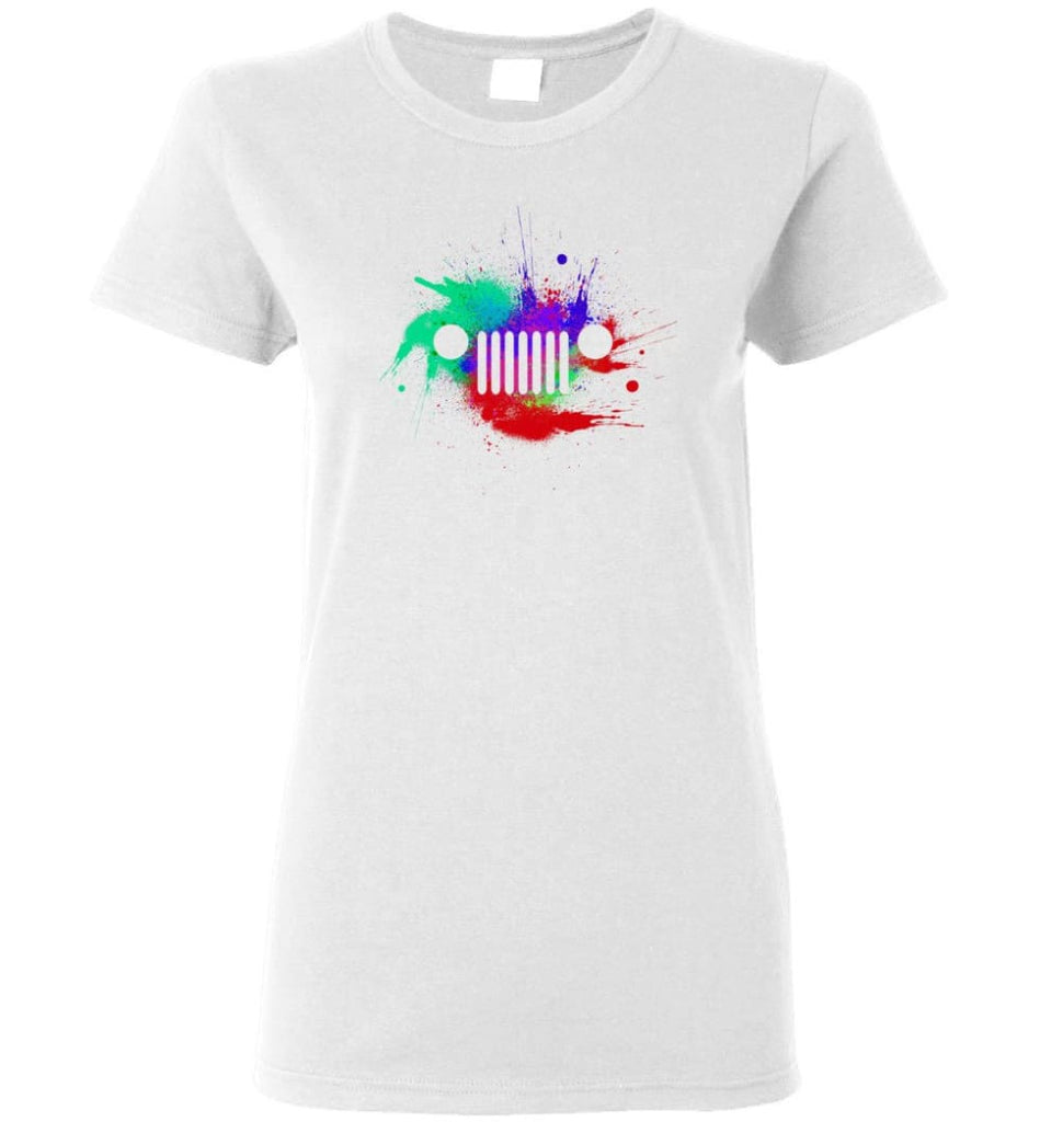 Watercolor Jeep Grill - Women Tee - White / M - Women Tee