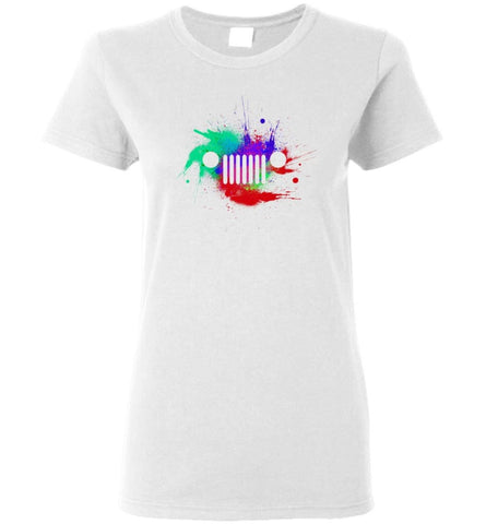 Watercolor Jeep Grill - Women Tee - White / M - Women Tee
