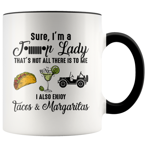I'm A Jeep Lady Enjoys Tacos and Margaritas Funny Mother's Day Gift Premium Accent Mug