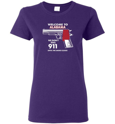 Welcome to Alabama 2nd Amendment Supporters Women Tee - Purple / M