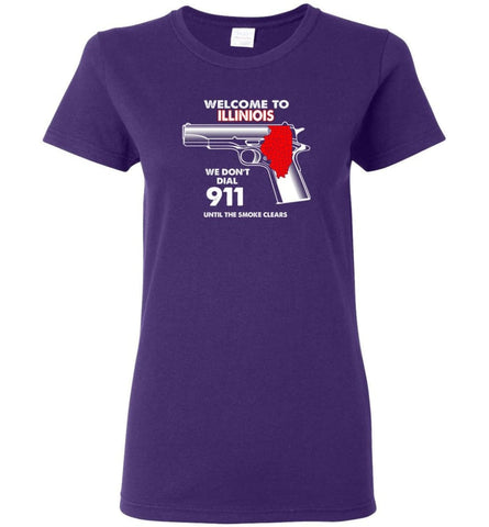 Welcome To Illinois 2nd Amendment Supporters Women Tee - Purple / M