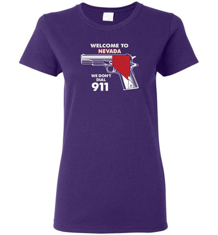 Welcome to Nevada 2nd Amendment Supporters Women Tee - Purple / M