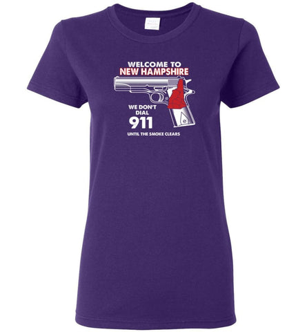 Welcome to New Hampshire 2nd Amendment Supporters Women Tee - Purple / M