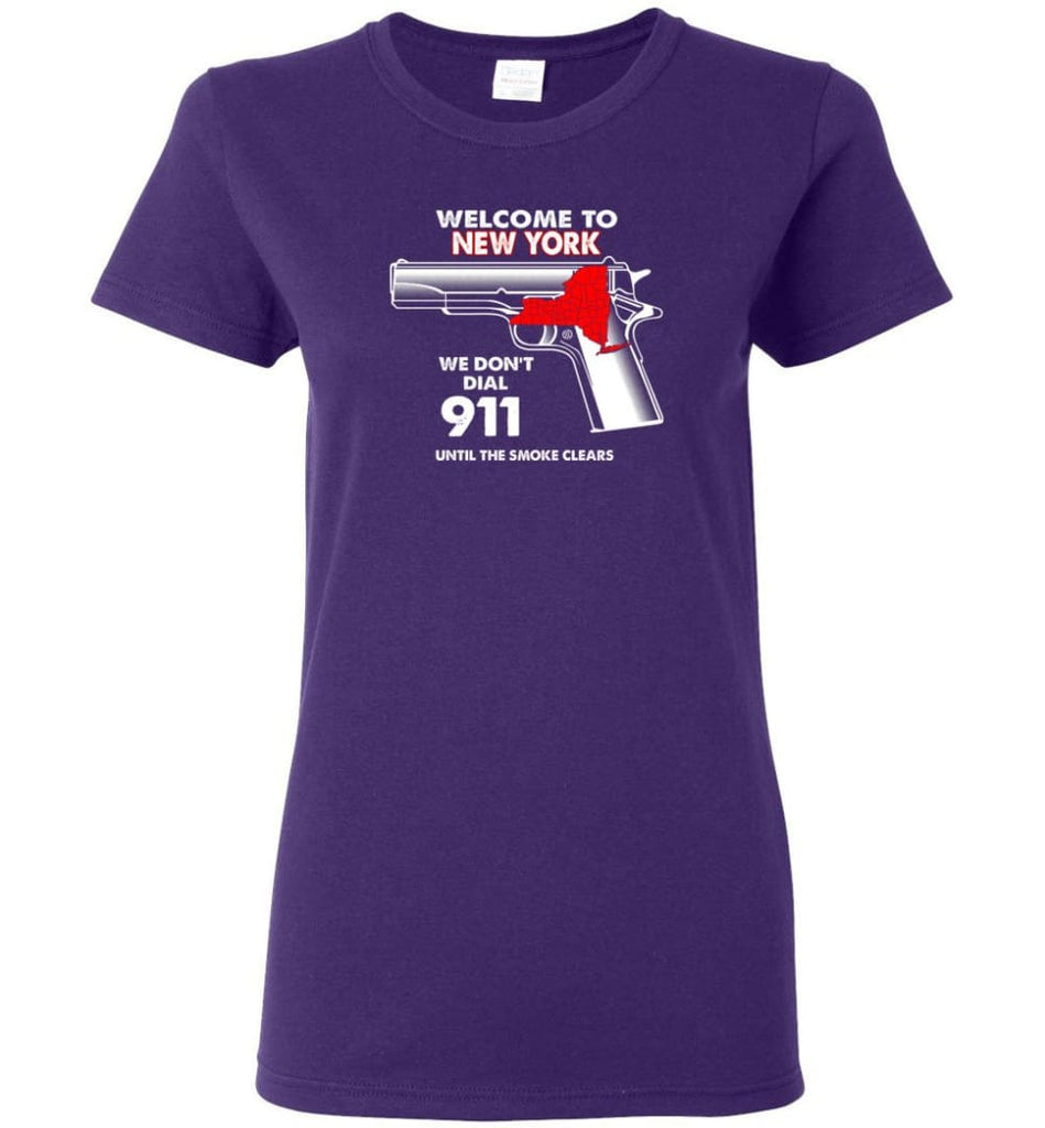 Welcome To New York 2nd Amendment Supporters Women Tee - Purple / M