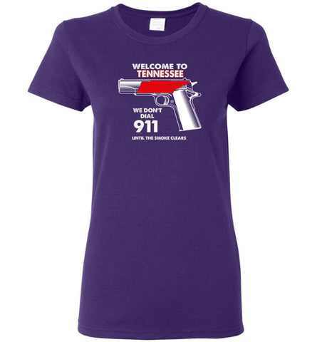 Welcome To Tennessee 2nd Amendment Supporters Women Tee - Purple / M