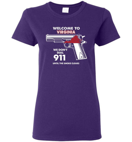Welcome to Virginia 2nd Amendment Supporters Women Tee - Purple / M