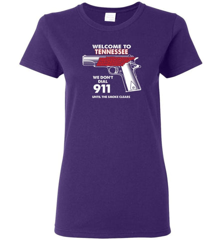Welcome to West Tennessee 2nd Amendment Supporters Women Tee - Purple / M