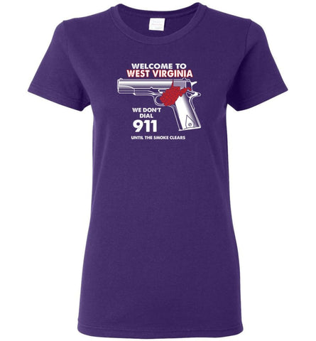 Welcome to West Virginia 2nd Amendment Supporters Women Tee - Purple / M