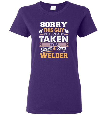 Welder Shirt Cool Gift for Boyfriend Husband or Lover Women Tee - Purple / M - 7