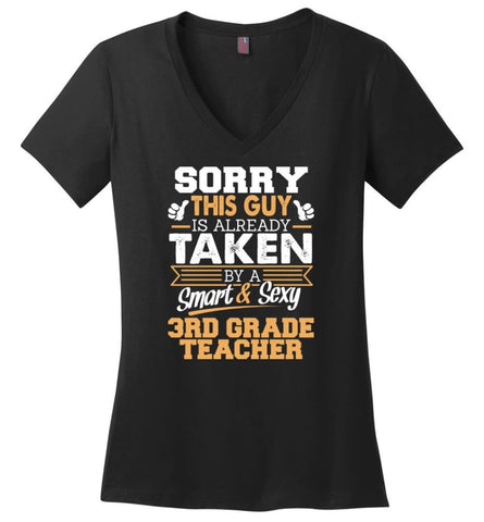 WELDER Shirt Sorry This Girl Is Already Taken By A Smokin’ Hot Ladies V-Neck - Black / M - 7