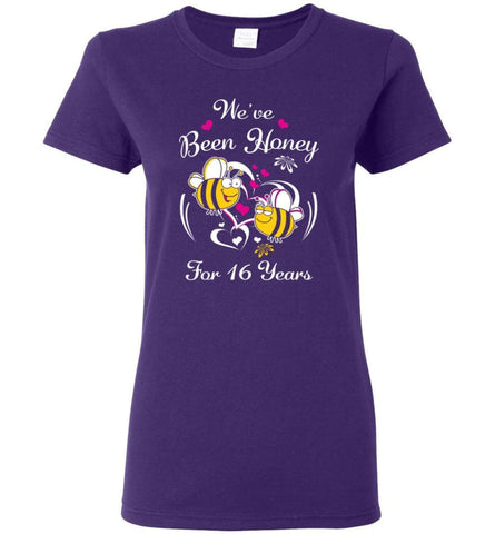We’ve Been Honey For 16 Years Wedding Anniversary Women Tee - Purple / M