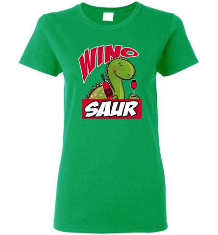 Wino Saur Dinosaur Funny Shirt Birthday Gift for Kids Women Tee - Irish Green / M