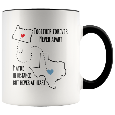 Together forever never apart maybe in distance but never at heart texas lover Premium Accent Mug