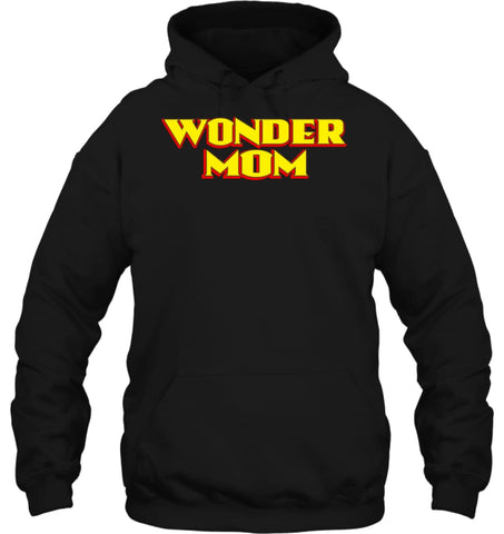Wonder Mom Best Christmas Gift for Mom Hoodie - Gildan 8oz. Heavy Blend Hoodie / Black / S - Apparel