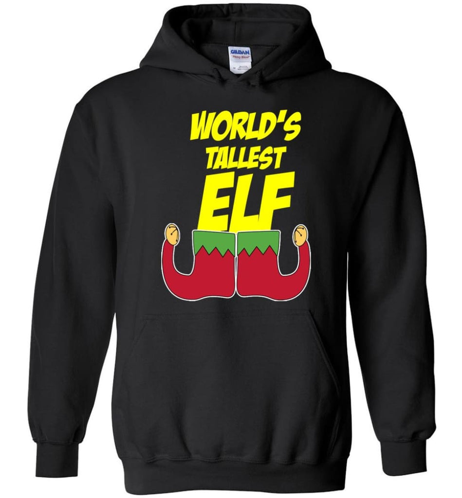 World’s Tallest Elf Funny Christmas Hoodie - Black / M