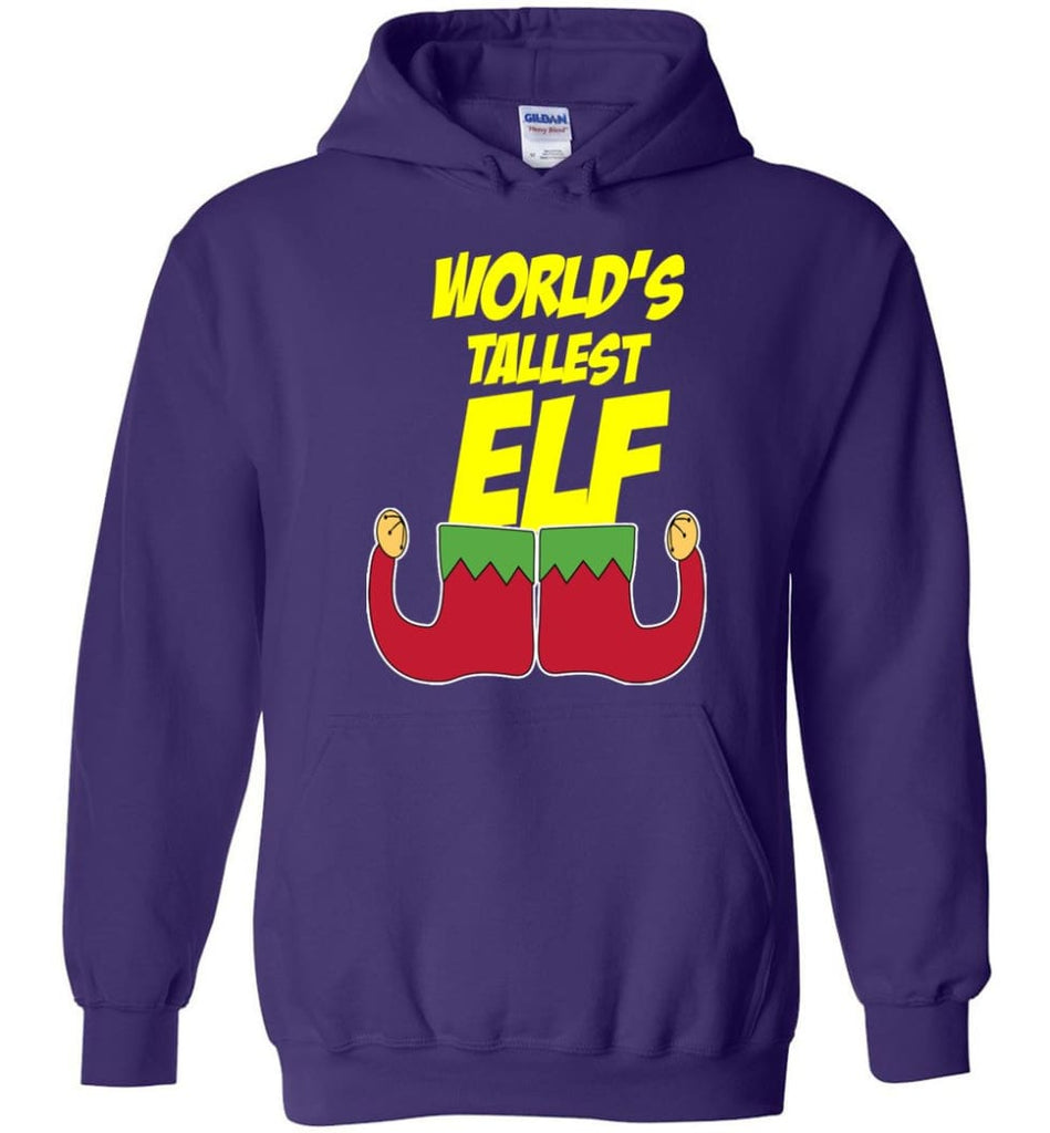 World’s Tallest Elf Funny Christmas Hoodie - Purple / M