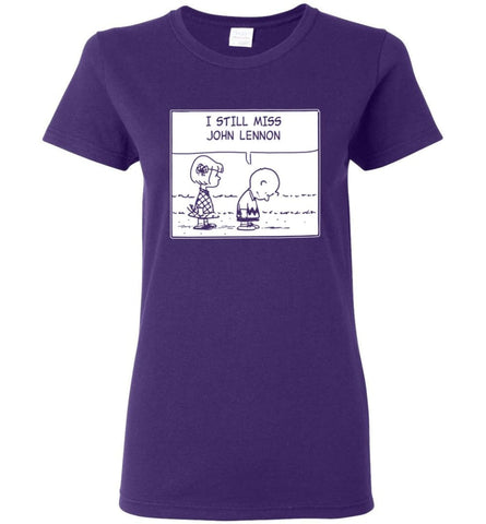 You May Say I’m A Dreamer I Still Miss JL Johns T Shirt - Ladies Short-Sleeve - Purple / M