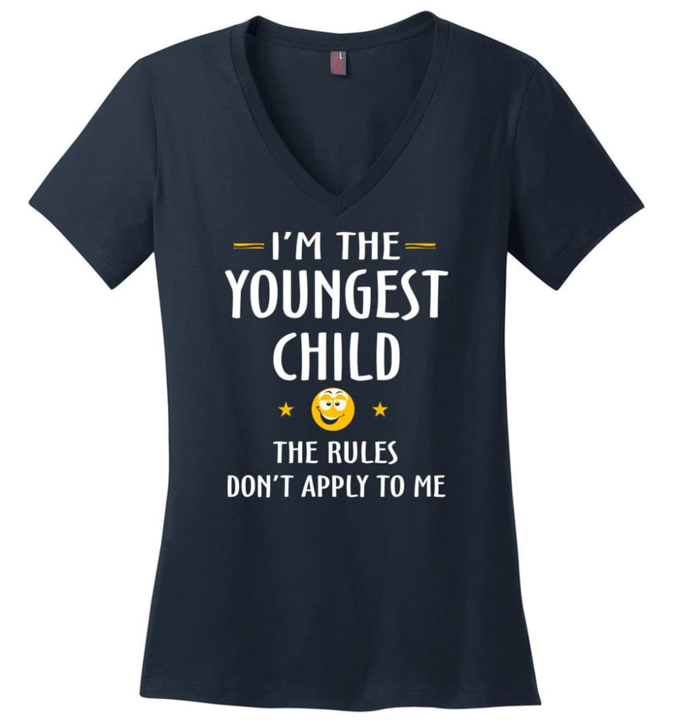 Youngest Child Shirt Funny Gift For Youngest Child Ladies V-Neck - Navy / M