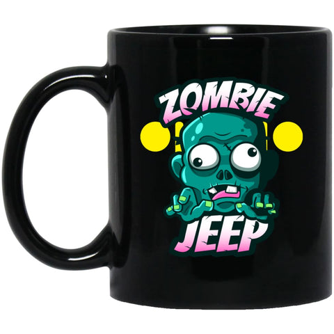 Zombie Jeep 11 oz Black Mug - Black / One Size - Drinkware