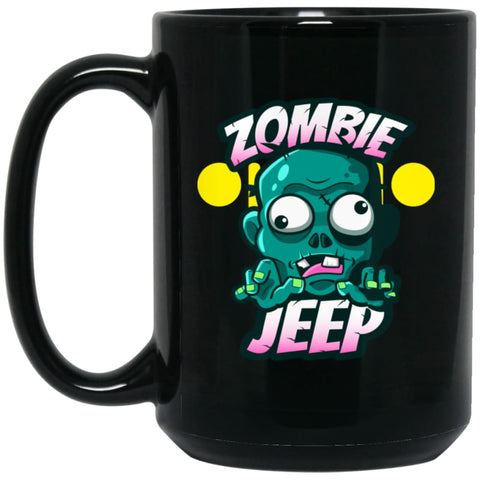 Zombie Jeep 15 oz Black Mug - Black / One Size - Drinkware